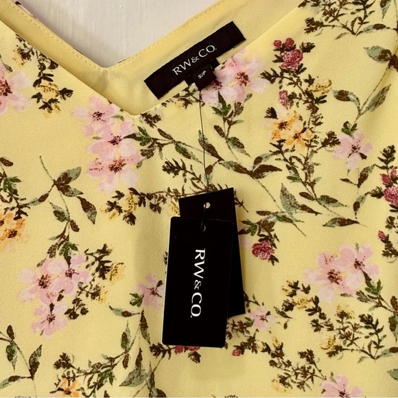 RW&CO| Sunny Yellow Floral Tank Top Blouse Sz S - Picture 2 of 5